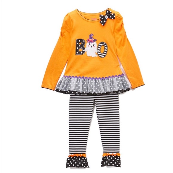 Nannette Other - Orange ‘Boo’ Tunic & Legging Set